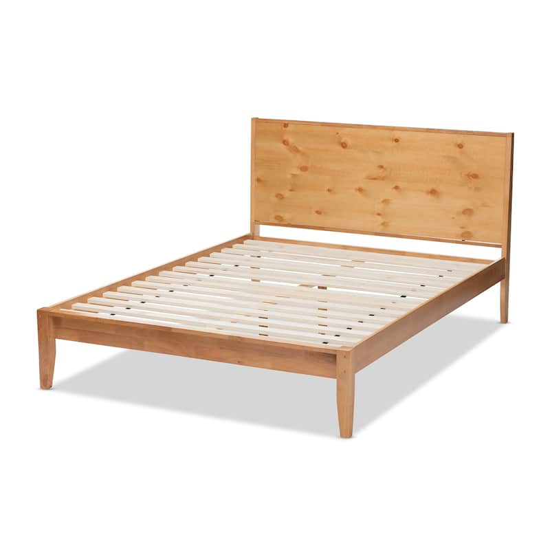Carson Carrington Vildbjerg Rustic Oak Brown Wood Platform Bed