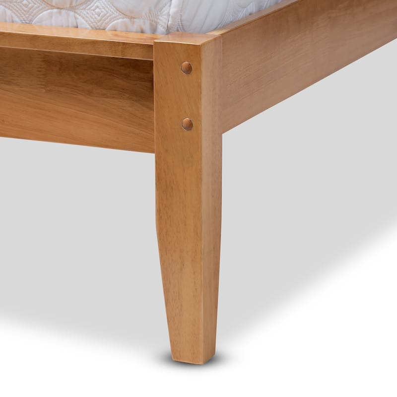 Carson Carrington Vildbjerg Rustic Oak Brown Wood Platform Bed