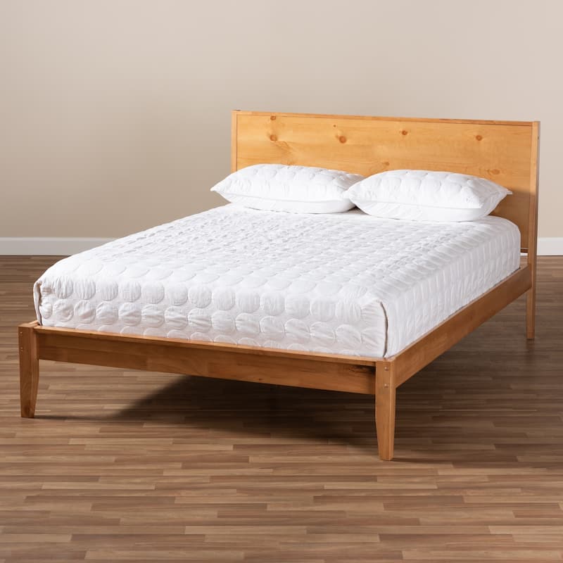 Carson Carrington Vildbjerg Rustic Oak Brown Wood Platform Bed