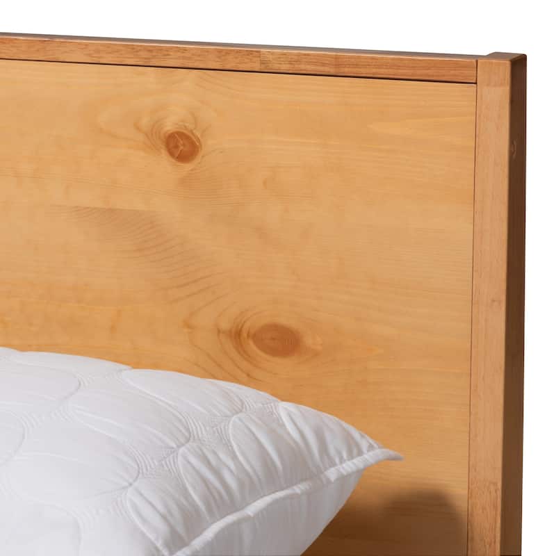 Carson Carrington Vildbjerg Rustic Oak Brown Wood Platform Bed