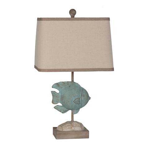 Lamps Per Se 22.5- inch Blue Fish Table Lamp (Set of 2)
