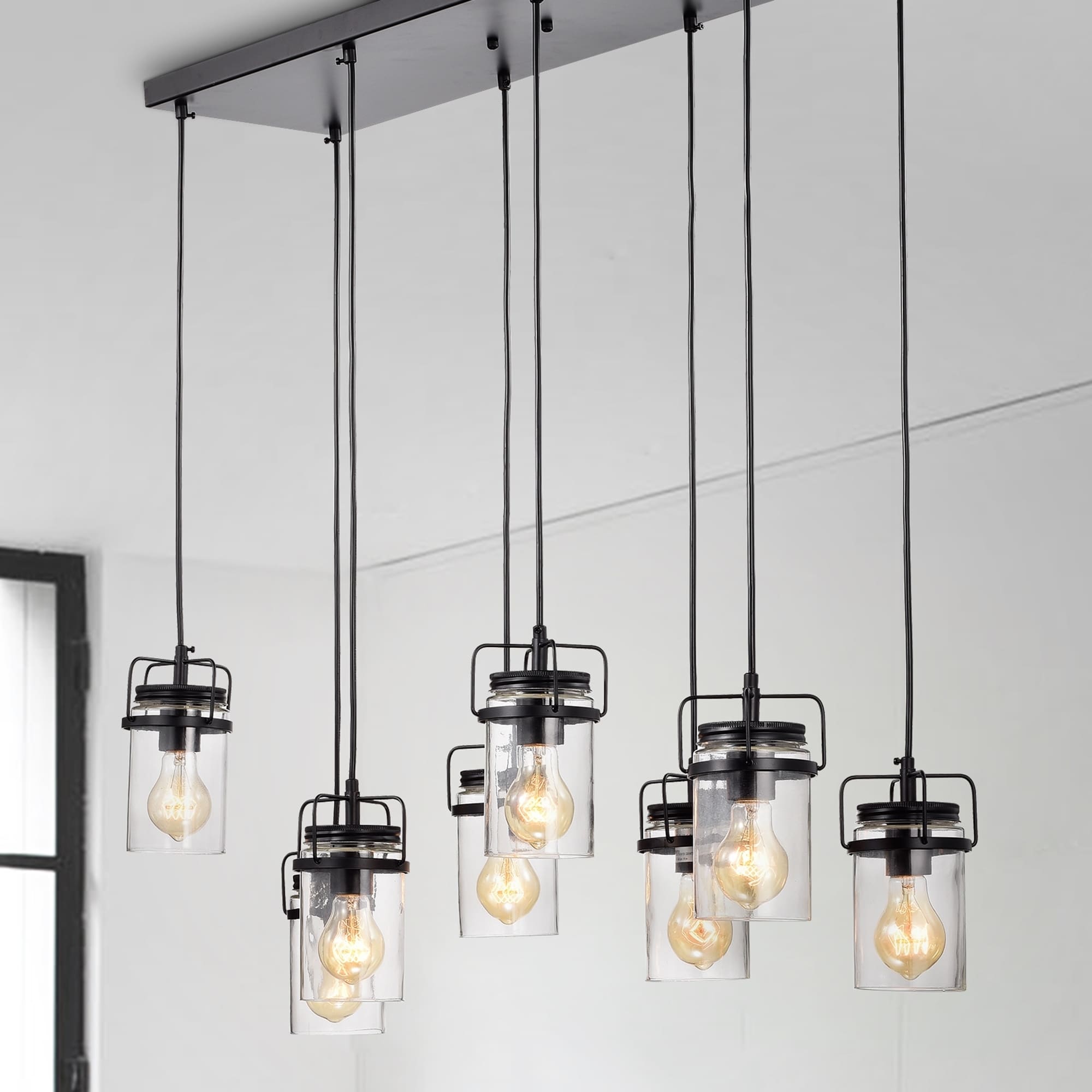 Warehouse of Tiffany Margarita Oil Rubbed Bronze 8-Light Pendant with Clear Glass shade