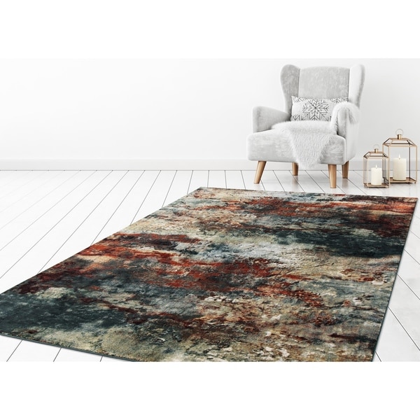 Concord Global Olympus Slate Red Area Rug - 7'10" x 10'6"