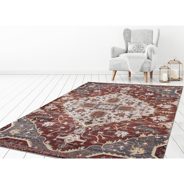 Concord Global Olympus Gem Red Area Rug - 6'7" x 9'3"