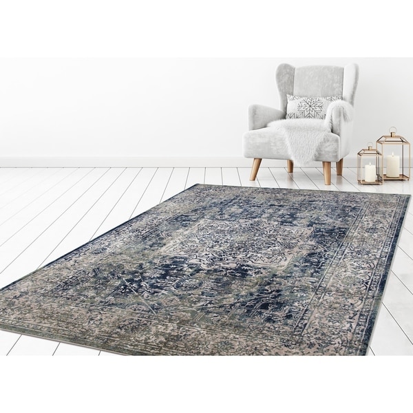 Concord Global Olympus Vintage Blue Area Rug - 7'10" x 10'6"