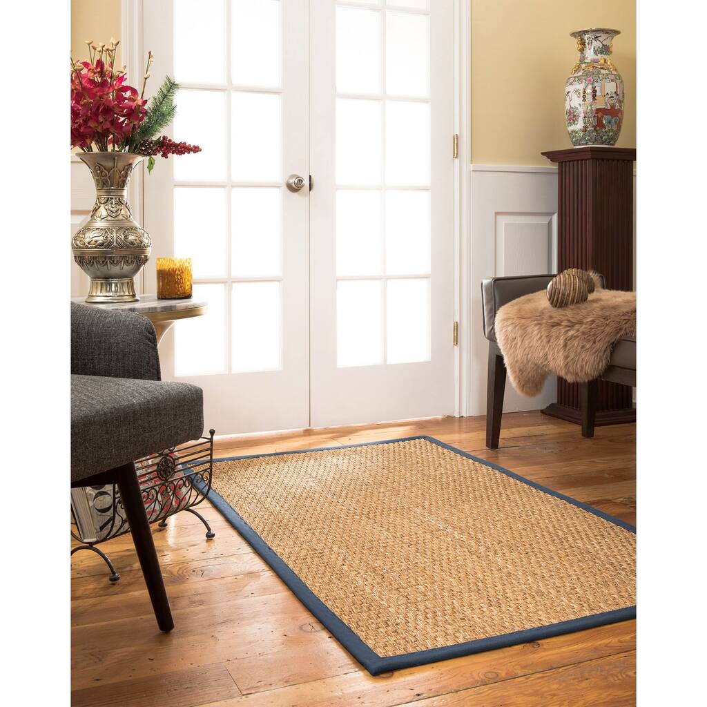 NaturalAreaRugs Alps Custom Mt. Grass Rug 2' 6" x 14" Marine Border - 2'6" x 14'