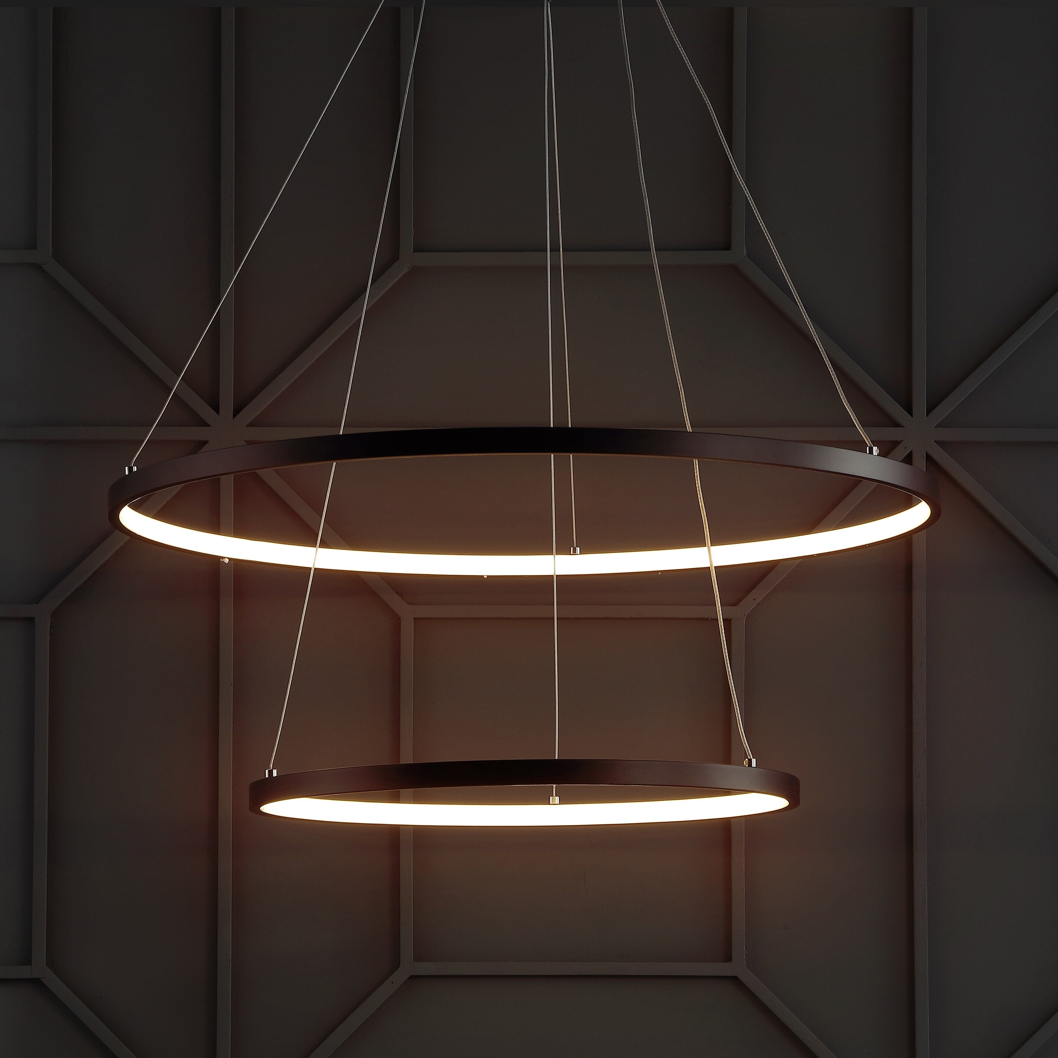 Brice 24" Round Integrated LED Metal Chandelier, Matte Black by JONATHAN  Y - Chandeliers For Bedrooms by Overstock.com