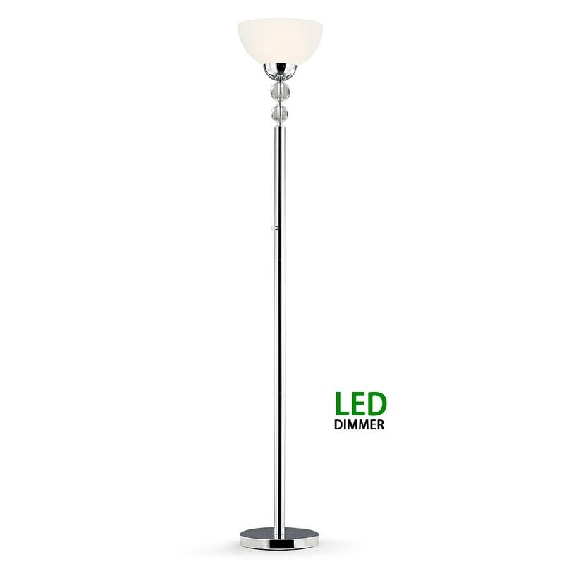 71 inch Crystal Balls Dimmer LED Torchiere Floor Lamp