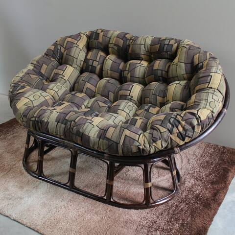 International Caravan Bali Double Papasan Chair with Tapestry Cushion