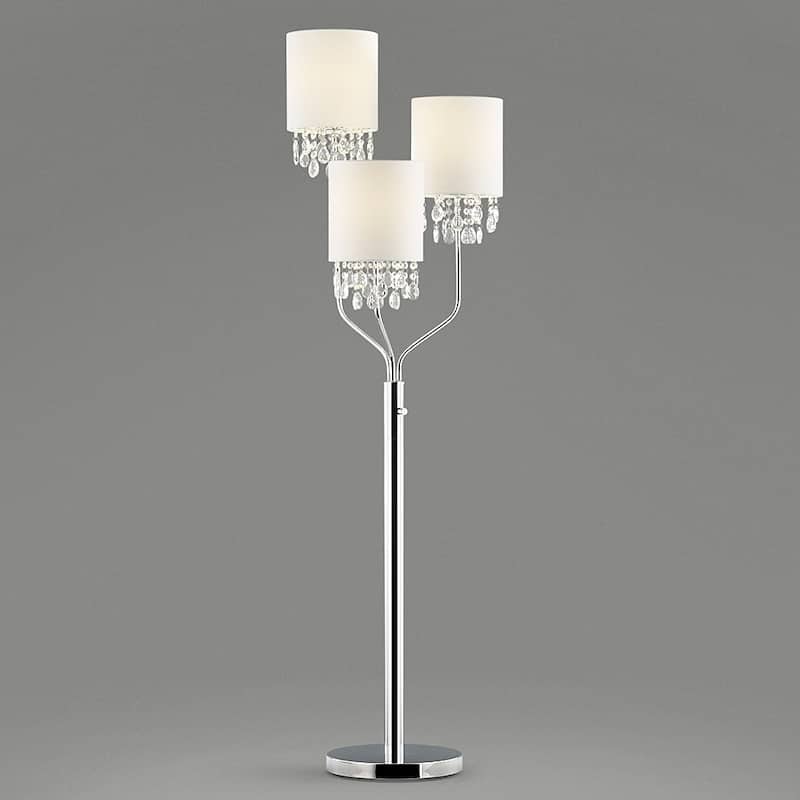 68" High 3-Light Crystal Pendants Floor Lamp