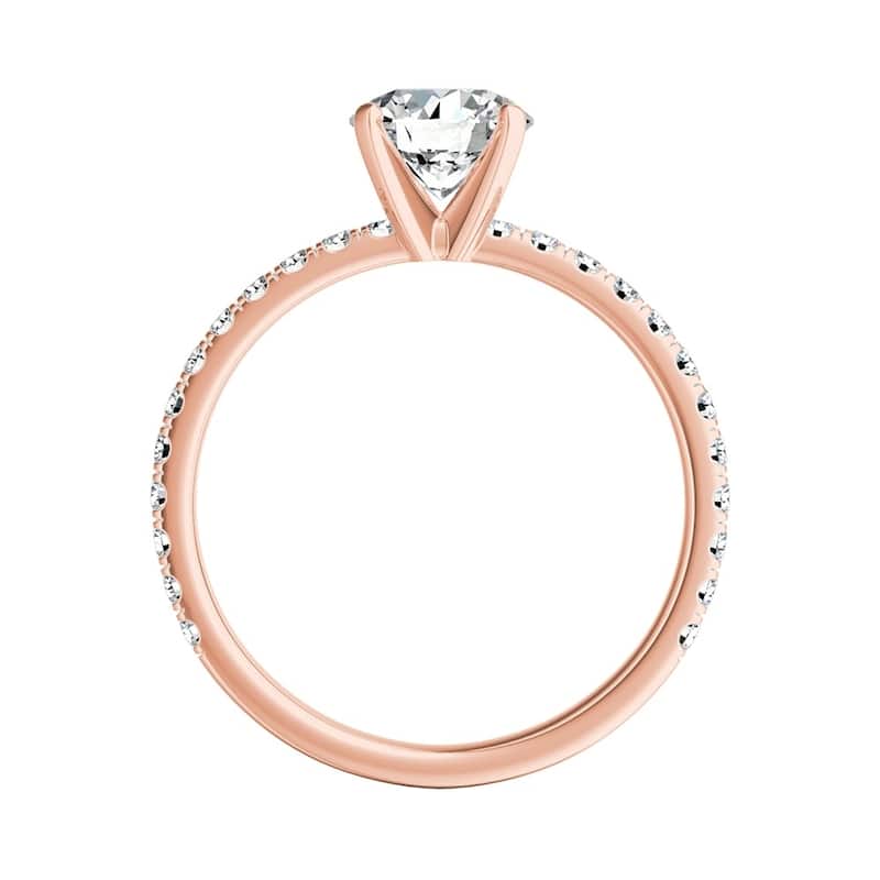 Auriya 14k Gold Classic 1ct Moissanite and Diamond Engagement Ring 1/3ctw