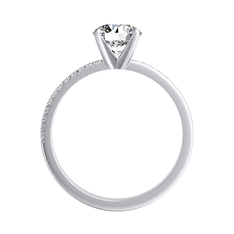 Auriya Modern 1/2ct Moissanite and Diamond Engagement Ring 1/8ctw 14K Gold