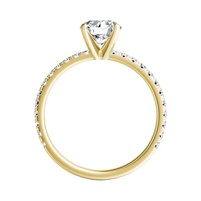 Auriya 14k Gold Classic 1/2ct Moissanite and Diamond Engagement Ring 1/3ctw
