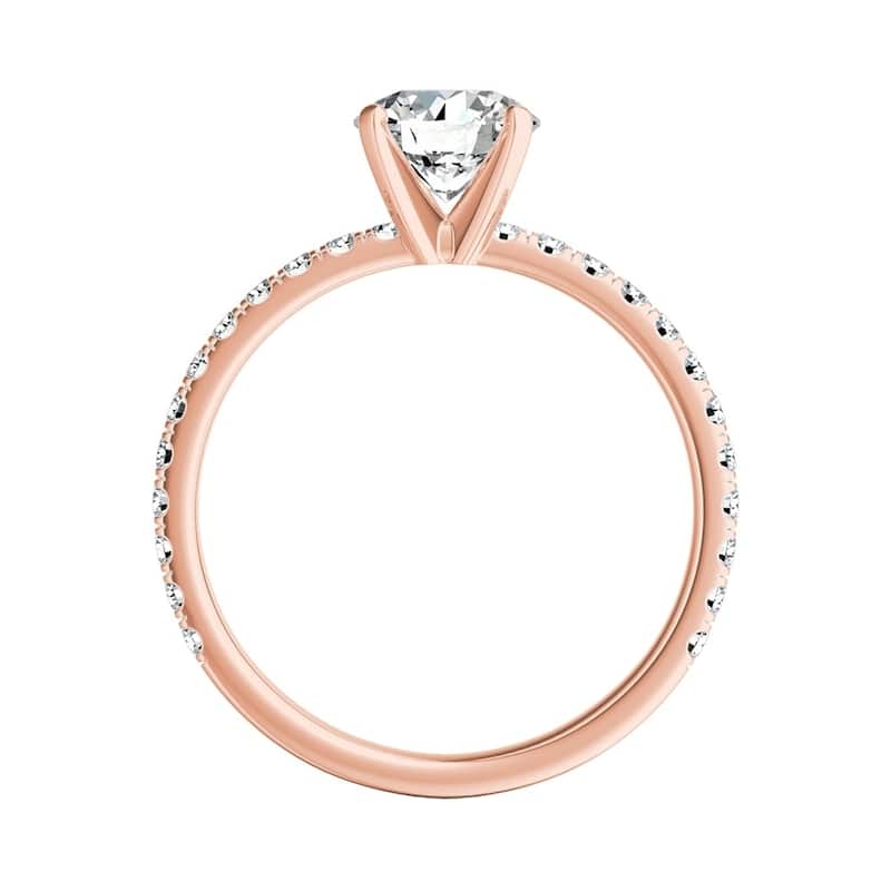 Auriya 14k Gold Classic 3ct Moissanite and Diamond Engagement Ring 1/3ctw