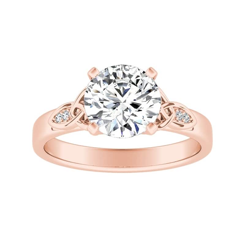 Auriya 14k Gold Modern 3ct Round Moissanite Engagement Ring