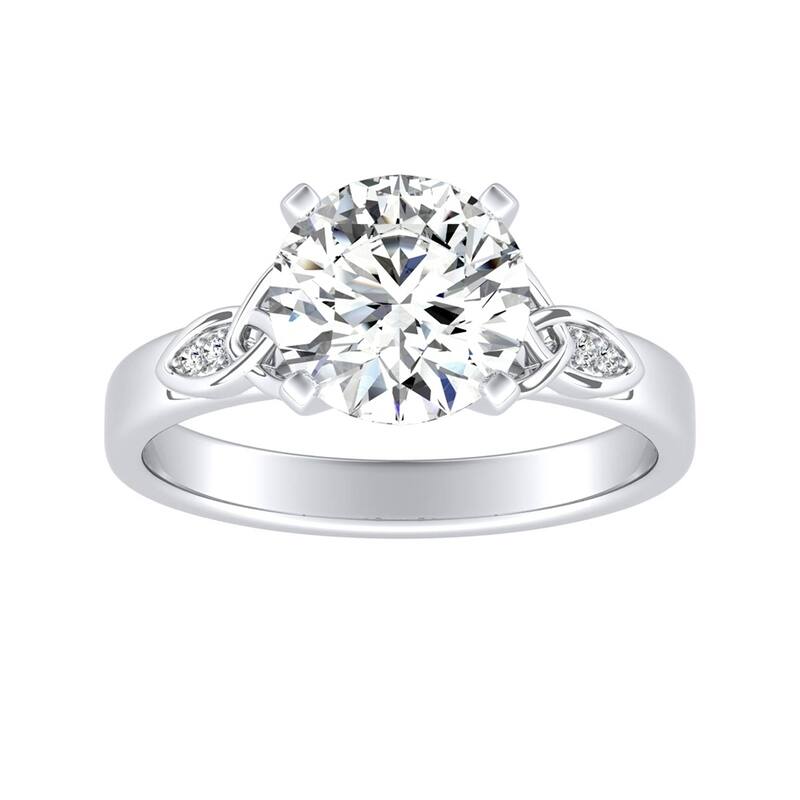 Auriya 14k Gold Modern 2 1/2ct Round Moissanite Engagement Ring