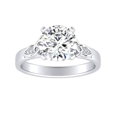 Auriya 14k Gold Modern 2 1/2ct Round Moissanite Engagement Ring