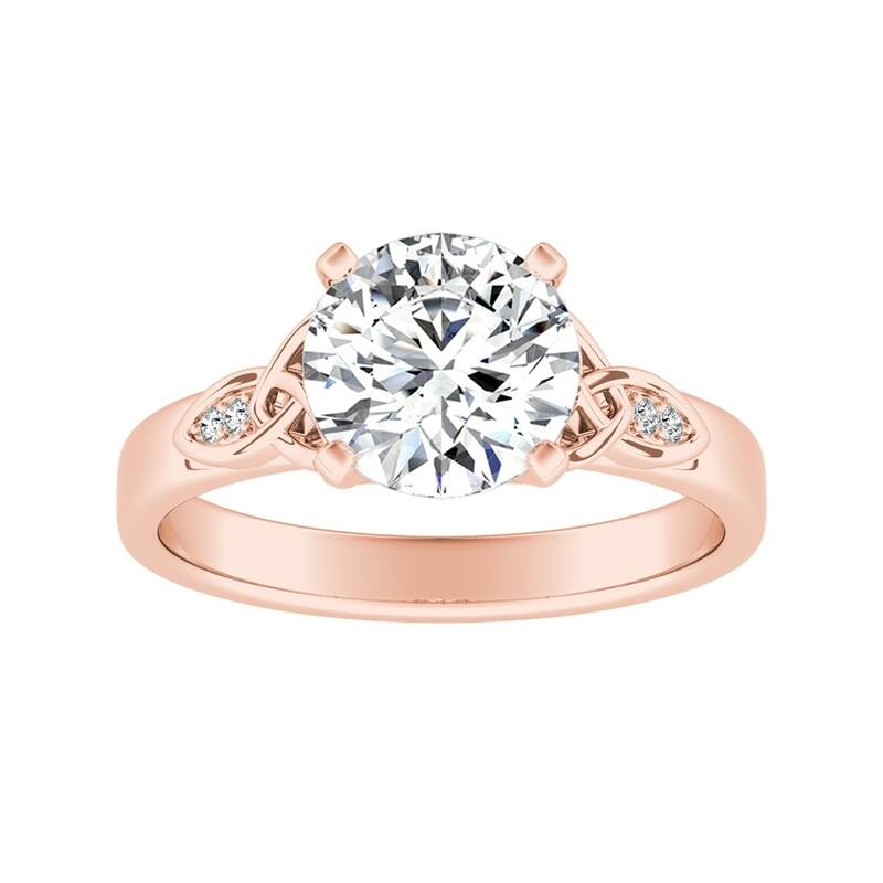 Auriya 14k Gold Modern 2 1/2ct Round Moissanite Engagement Ring