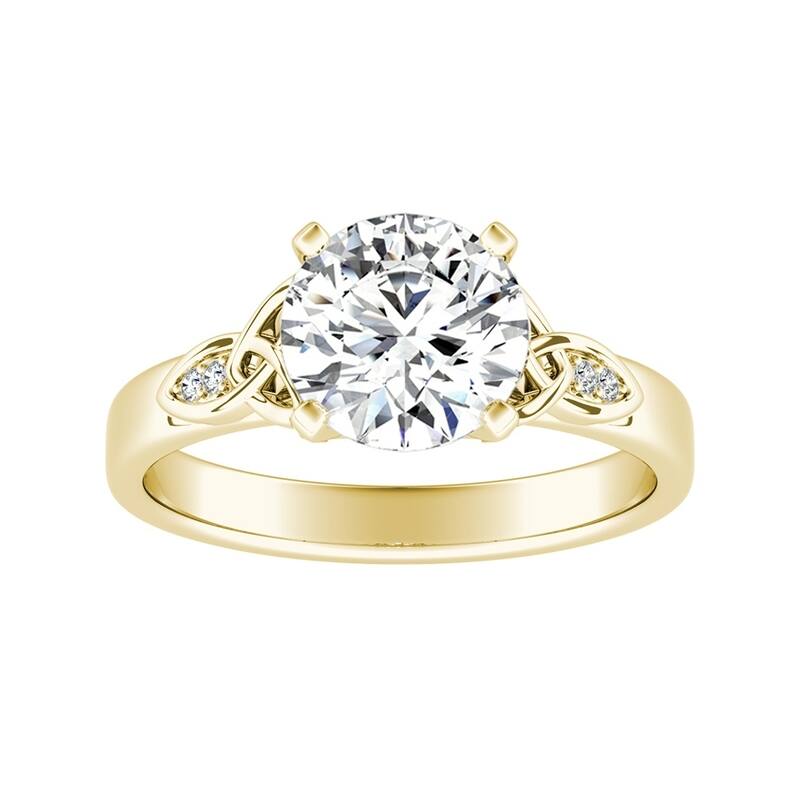 Auriya 14k Gold Modern 2 1/2ct Round Moissanite Engagement Ring