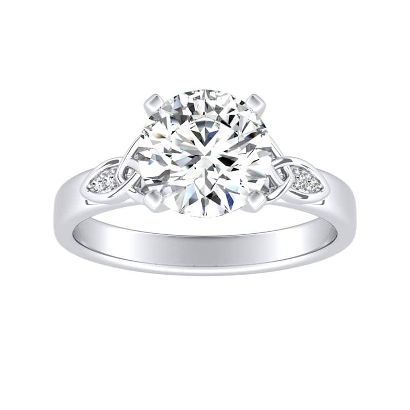 Auriya 14k Gold Modern 4ct Round Moissanite Engagement Ring