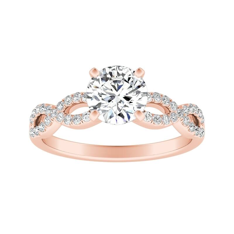 Auriya 14k Gold 3/4ct Moissanite Infinity Diamond Engagement Ring 1/6ctw