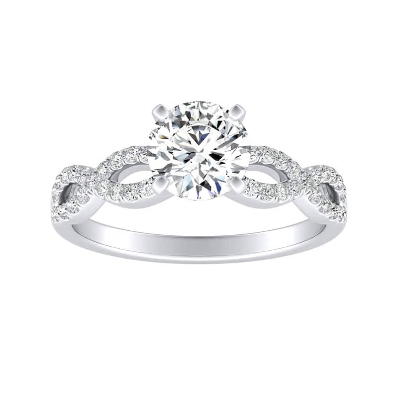 Auriya 14k Gold 3/4ct Moissanite Infinity Diamond Engagement Ring 1/6ctw