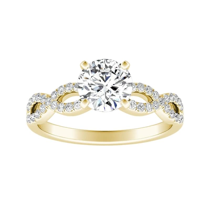 Auriya 14k Gold 3/4ct Moissanite Infinity Diamond Engagement Ring 1/6ctw