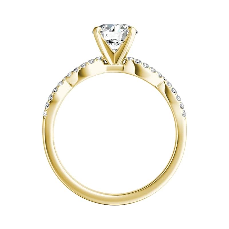 Auriya 14k Gold 3/4ct Moissanite Infinity Diamond Engagement Ring 1/6ctw