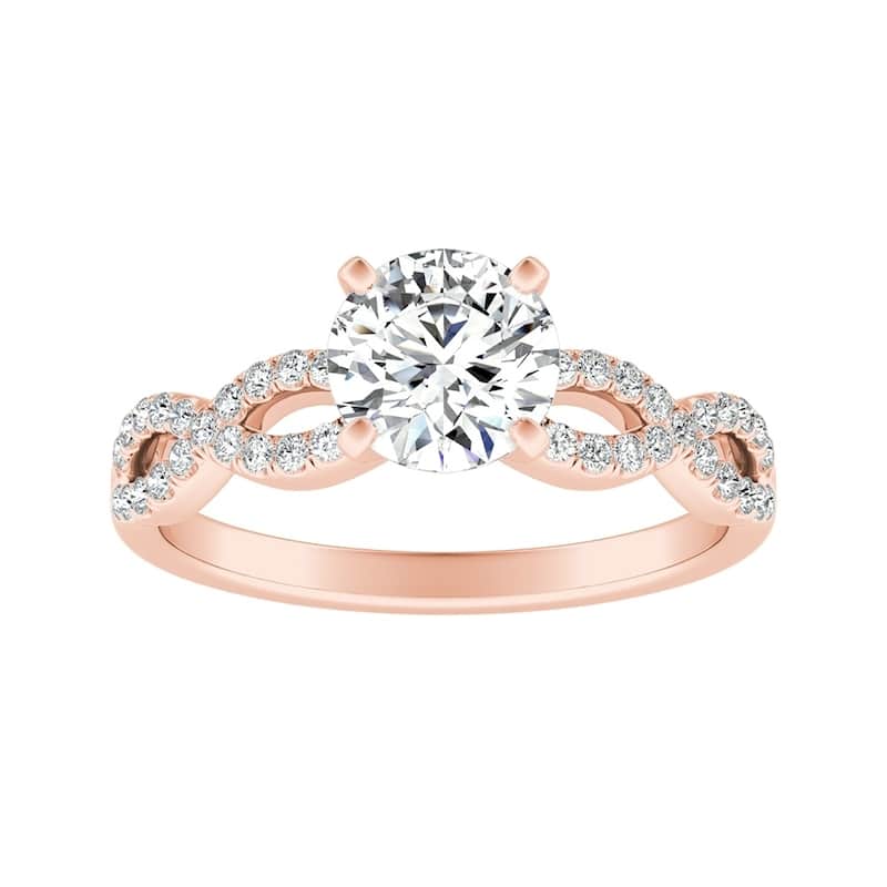 Auriya 14k Gold 1/2ct Moissanite Infinity Diamond Engagement Ring 1/6ctw - Rose - 8.5
