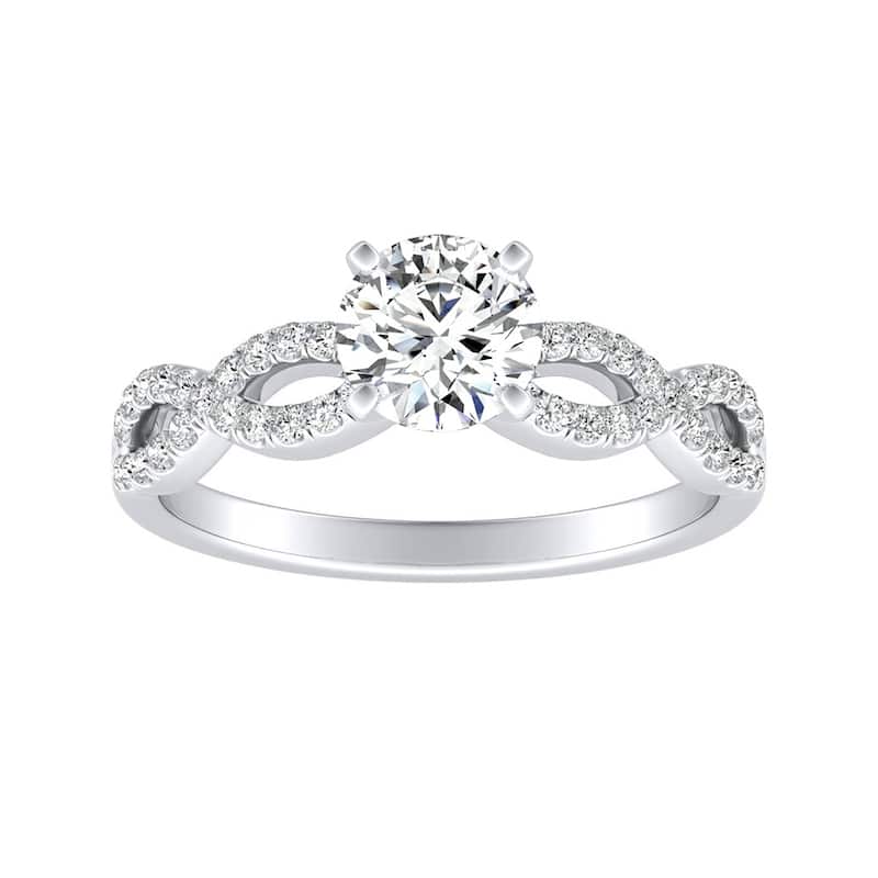 Auriya 14k Gold 1/2ct Moissanite Infinity Diamond Engagement Ring 1/6ctw