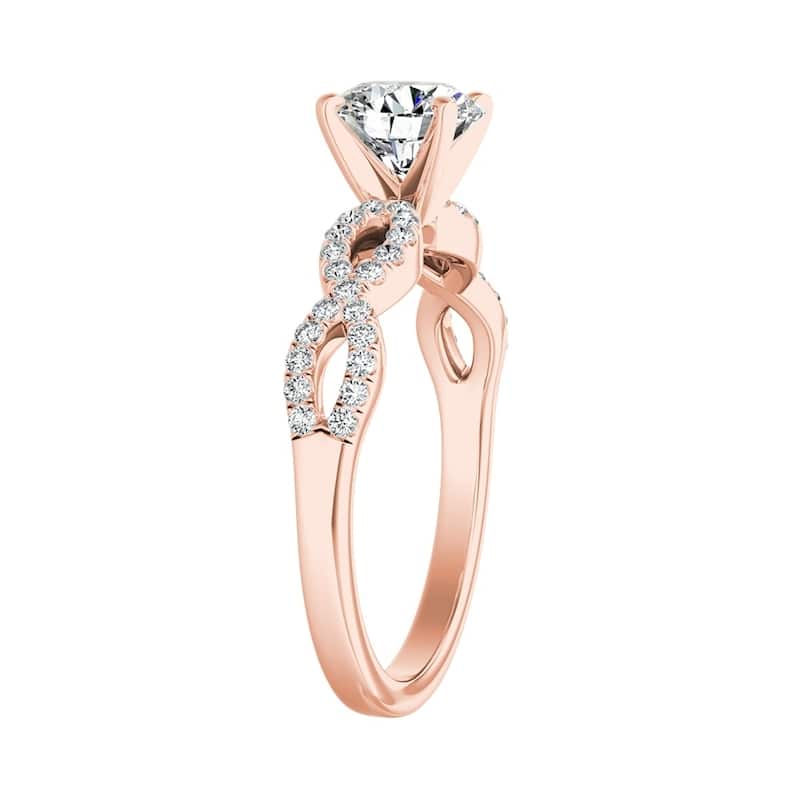 Auriya 14k Gold 1/2ct Moissanite Infinity Diamond Engagement Ring 1/6ctw
