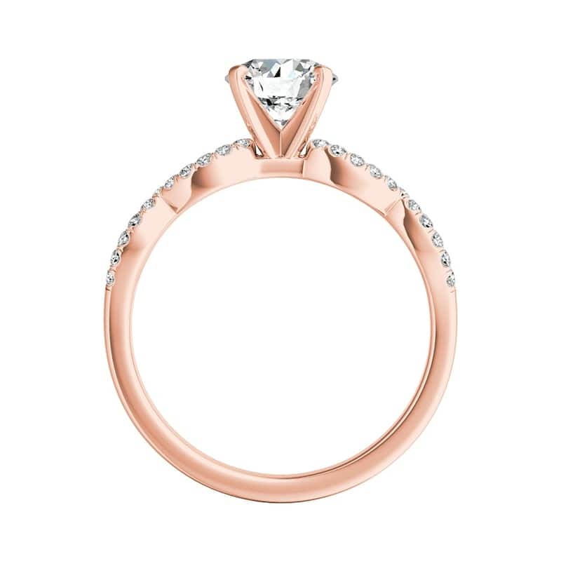 Auriya 14k Gold 1/2ct Moissanite Infinity Diamond Engagement Ring 1/6ctw