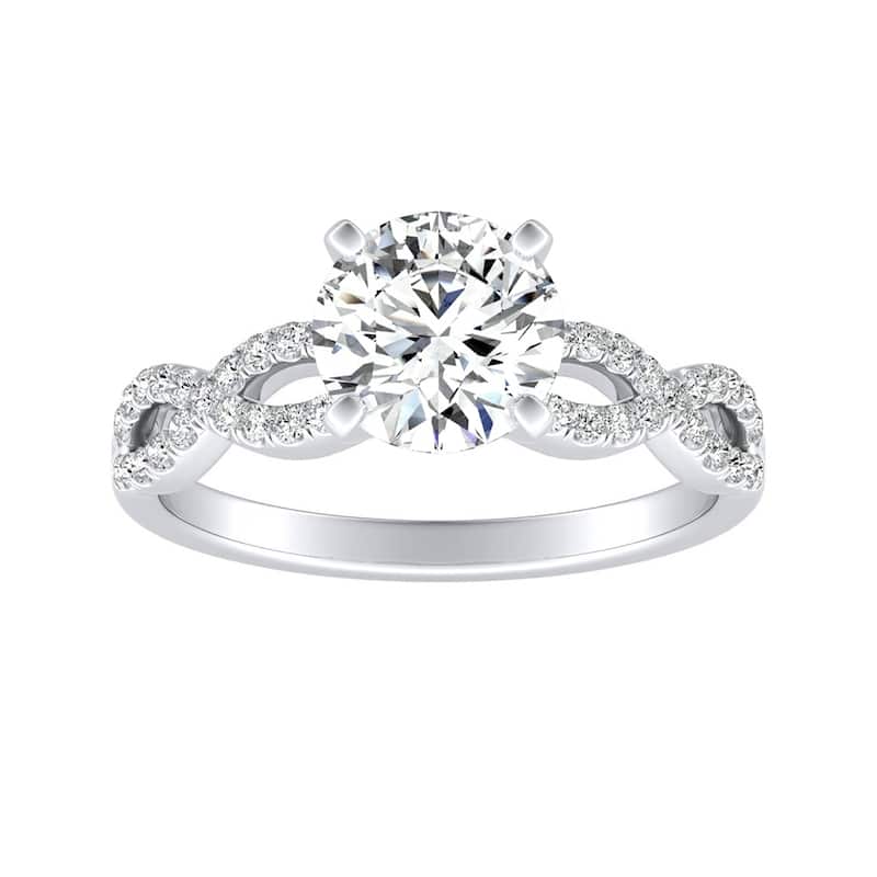 Auriya 14k Gold 1 1/2ct Moissanite Infinity Diamond Engagement Ring 1/6ctw - White - 9
