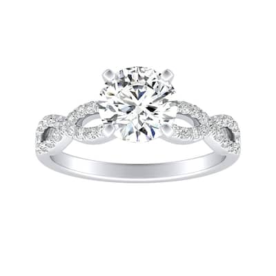Auriya 14k Gold 1 1/2ct Moissanite Infinity Diamond Engagement Ring 1/6ctw