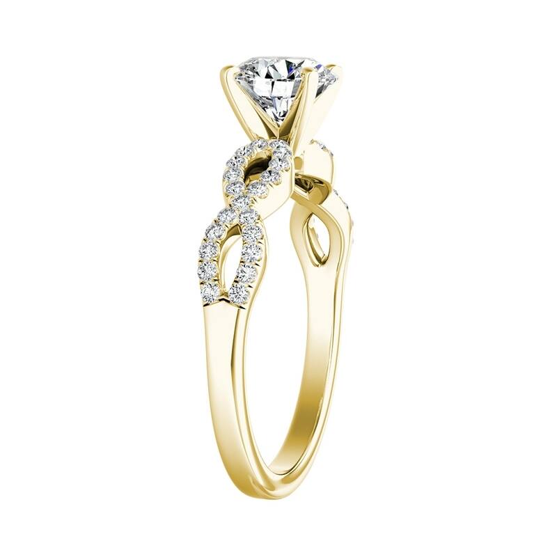 Auriya 14k Gold 1 1/2ct Moissanite Infinity Diamond Engagement Ring 1/6ctw