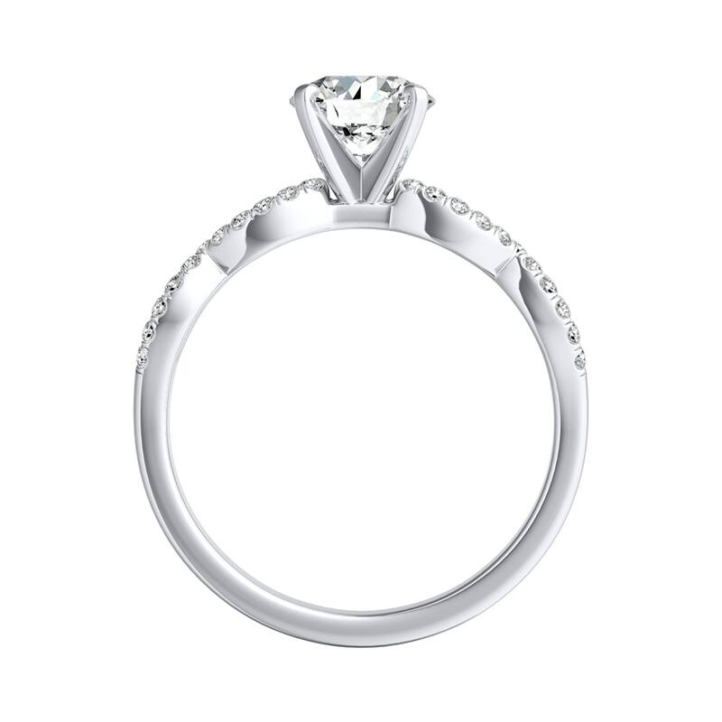 Auriya 14k Gold 1 1/2ct Moissanite Infinity Diamond Engagement Ring 1/6ctw