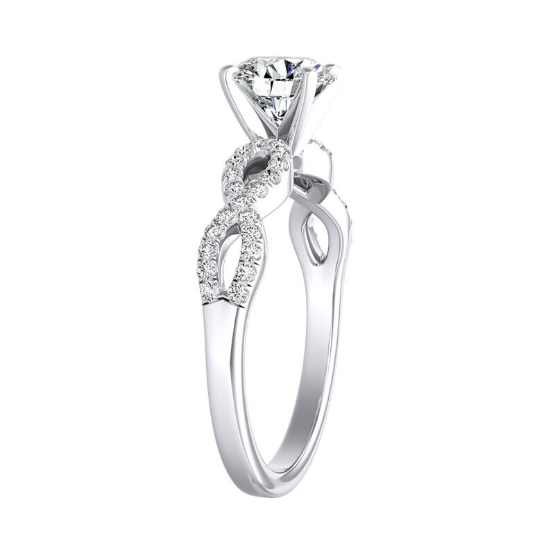 Auriya 14k Gold 1 1/2ct Moissanite Infinity Diamond Engagement Ring 1/6ctw