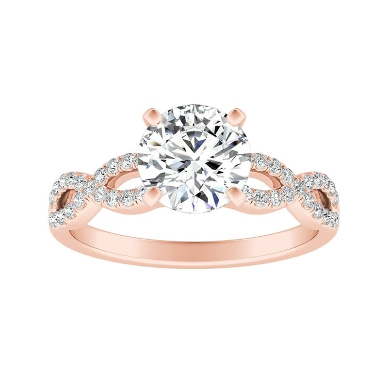 Auriya 14k Gold 1 1/2ct Moissanite Infinity Diamond Engagement Ring 1/6ctw - Rose - 8