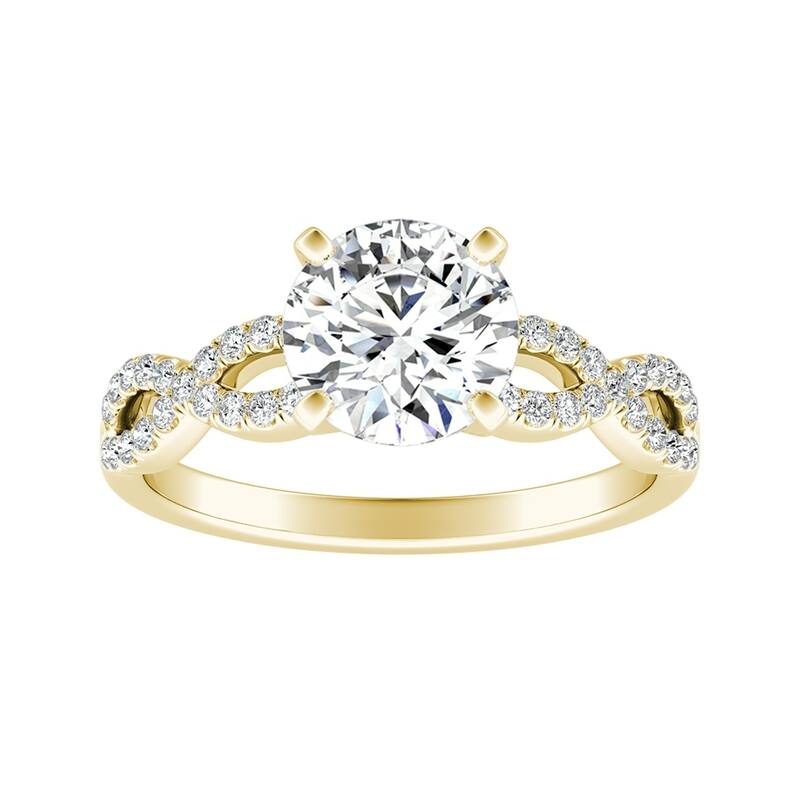 Auriya 14k Gold 1 1/2ct Moissanite Infinity Diamond Engagement Ring 1/6ctw - Yellow - 6