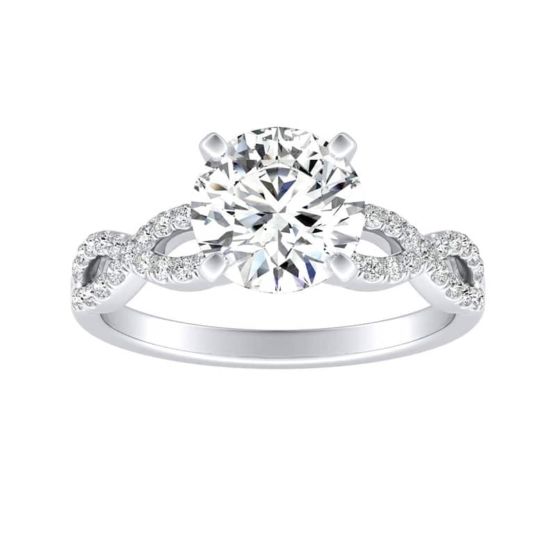 Auriya 14k Gold 4ct Moissanite Infinity Diamond Engagement Ring 1/6ctw