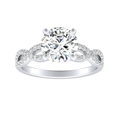 Auriya 14k Gold 4ct Moissanite Infinity Diamond Engagement Ring 1/6ctw