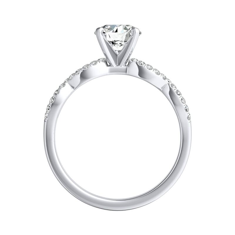 Auriya 14k Gold 4ct Moissanite Infinity Diamond Engagement Ring 1/6ctw
