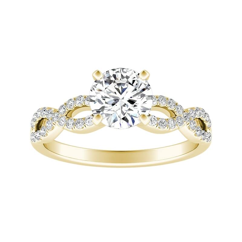 Auriya 14k Gold 1ct Moissanite Infinity Diamond Engagement Ring 1/6ctw