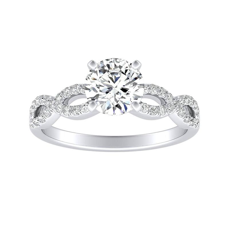 Auriya 14k Gold 1ct Moissanite Infinity Diamond Engagement Ring 1/6ctw