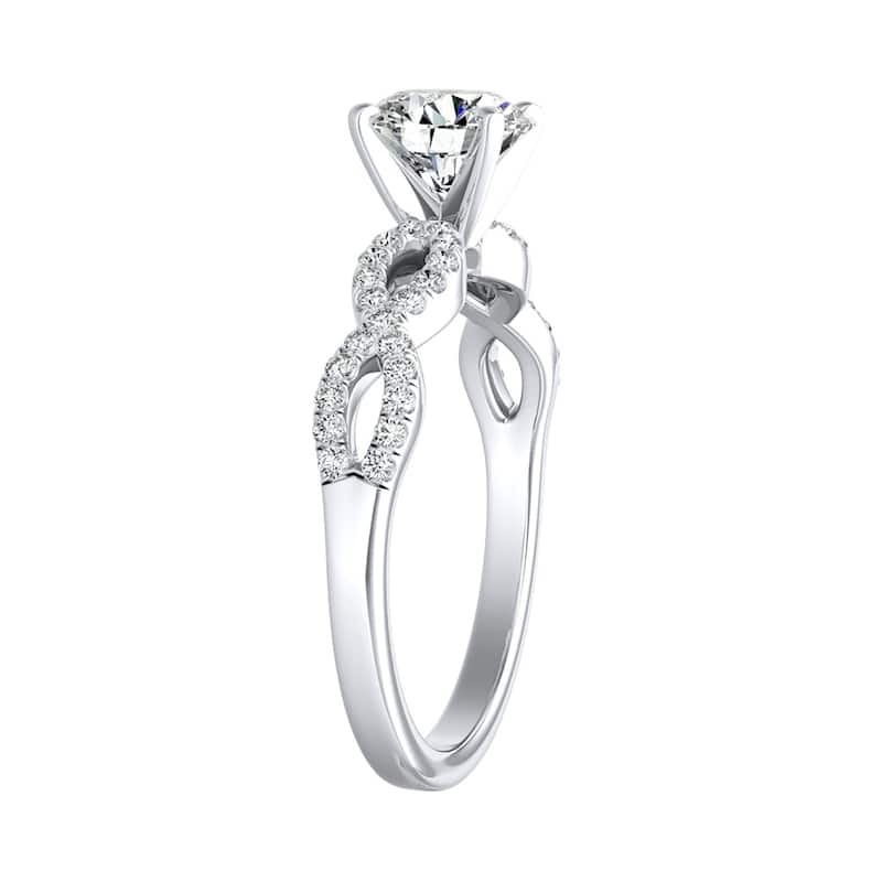 Auriya 14k Gold 1ct Moissanite Infinity Diamond Engagement Ring 1/6ctw
