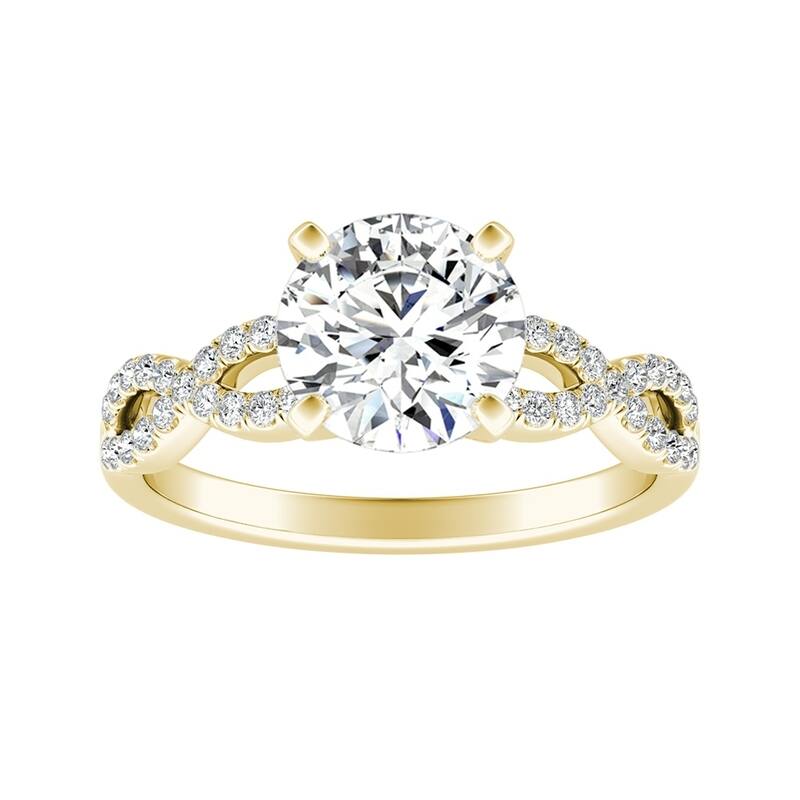 Auriya 14k Gold 2ct Moissanite Infinity Diamond Engagement Ring 1/6ctw - Yellow - 7