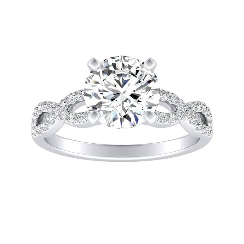 Auriya 14k Gold 2ct Moissanite Infinity Diamond Engagement Ring 1/6ctw - White - 5.5