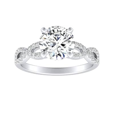 Auriya 14k Gold 2ct Moissanite Infinity Diamond Engagement Ring 1/6ctw