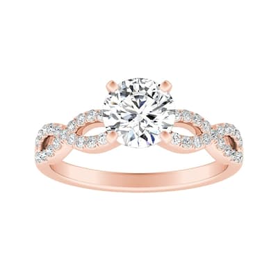 Auriya 14k Gold 3ct Moissanite Infinity Diamond Engagement Ring 1/6ctw