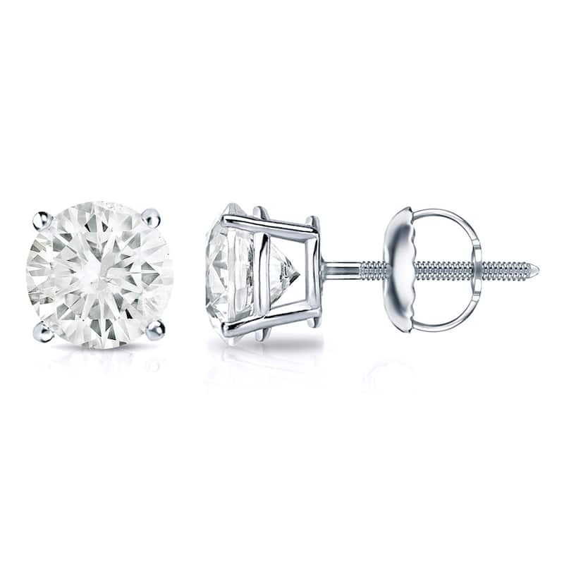 Auriya 2 to 2 1/2ctw Round Diamond Stud Earrings 14k Gold (I-J, SI1-SI2) - 2 1/2ctw - White
